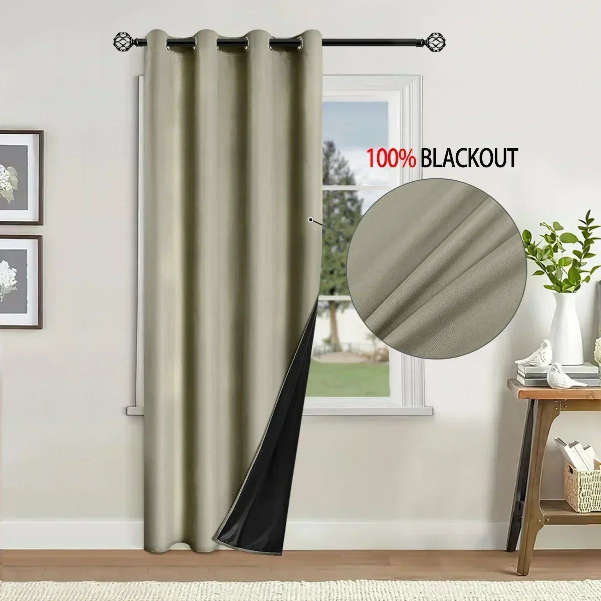 100% Blackout Curtains for Living Room Thermal Insulated Lining Bedroom Waterproof Window Decor Kitchen HOTEL Partition Door