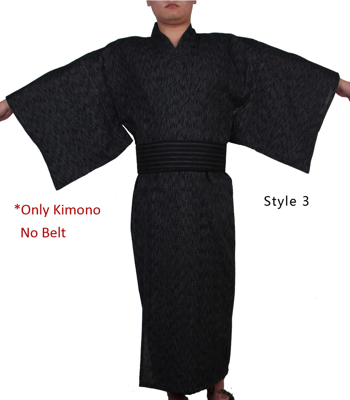Japanese Traditional Samurai Kimono For Men Yukata Bathing Robe Hekoobi Loose Style Sauna Wear Homewear Belt Long Gown Cotton