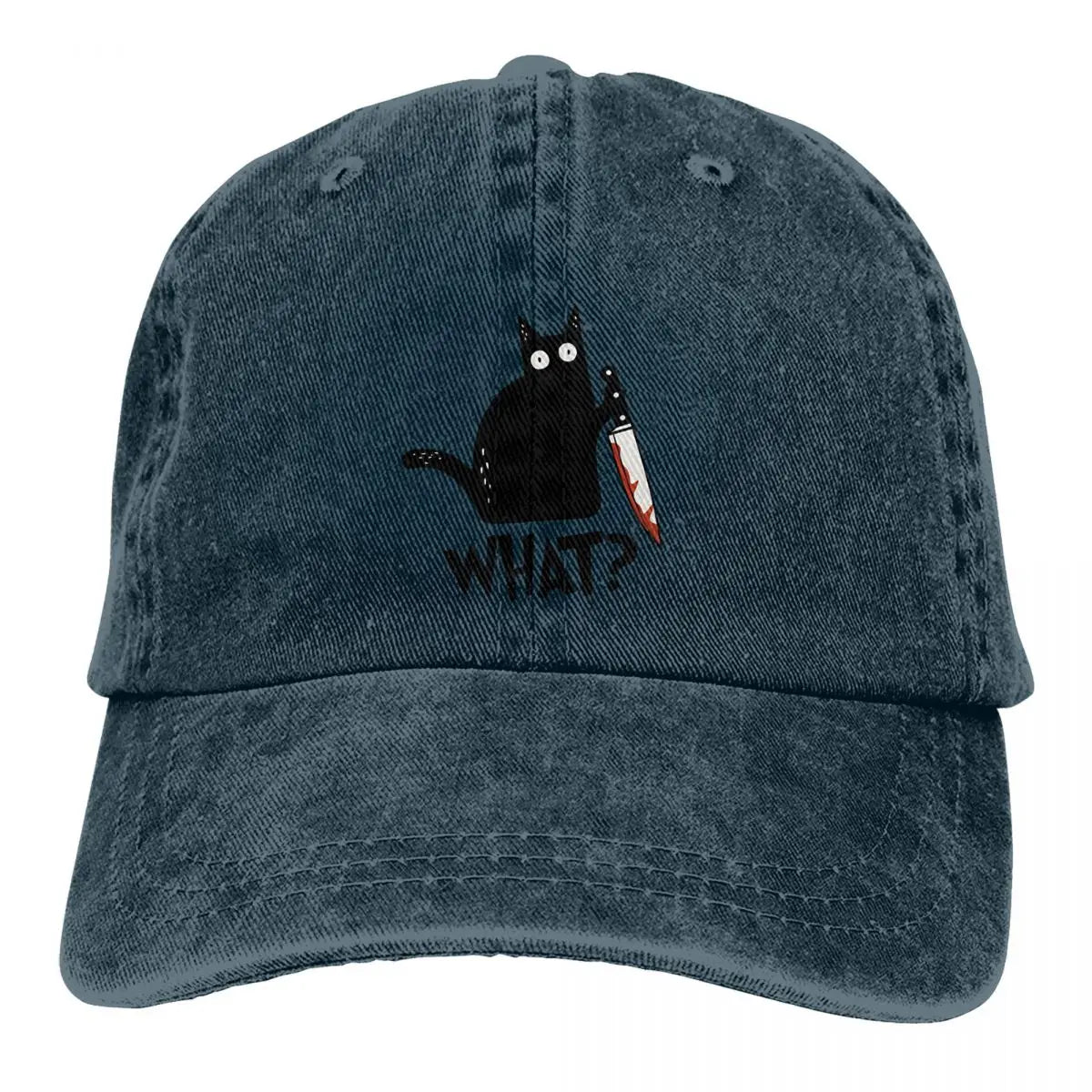 Cat What Murderous Black Cat With Knife Baseball Cap Men Hats Women Visor Protection Snapback Art Caps