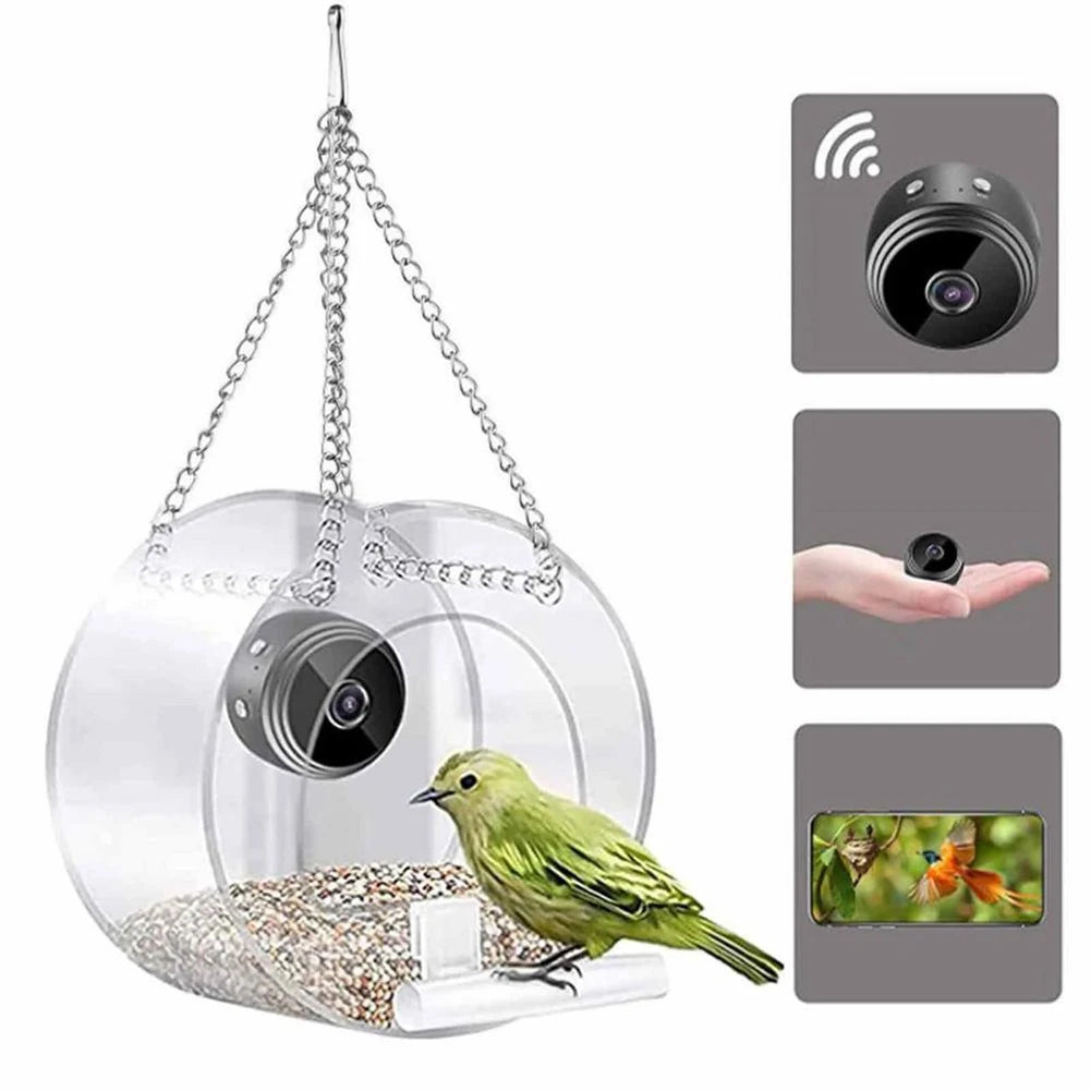 Birdsong on Demand – Smart Acrylic Bird Feeder with 1080P Camera for Gentle Garden Encounters