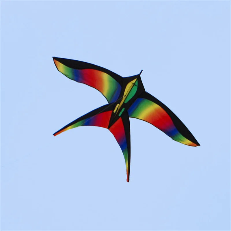 1.7m Easy to Fly Colorful Rainbow Bird Kite Outdoor Fun Sports Beach Triangle Kite Beginners Kids Adults Outdoor Toys Kite Gifts
