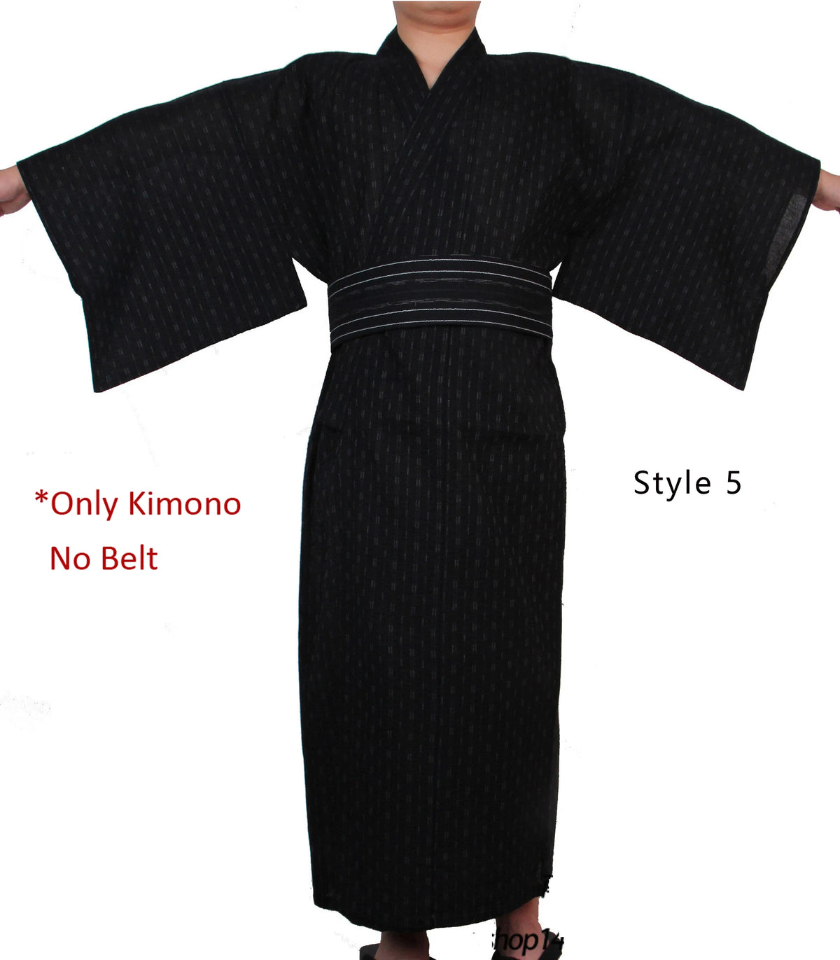 Japanese Traditional Samurai Kimono For Men Yukata Bathing Robe Hekoobi Loose Style Sauna Wear Homewear Belt Long Gown Cotton