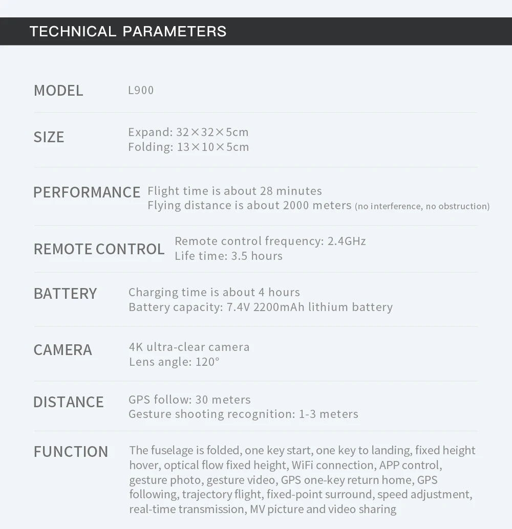 Master the Sky – L900 Pro 4K GPS Drone with Dual Cameras, 5G Real-Time View & 1.2KM Freedom to Roam
