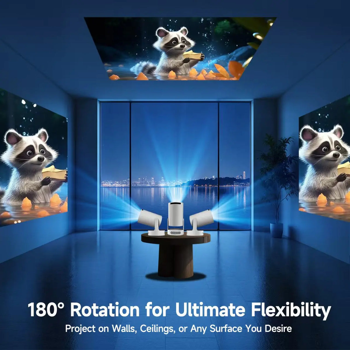 Mini HY300 Portable Projector Android 11 720P 4K Home Outdoor Cinema