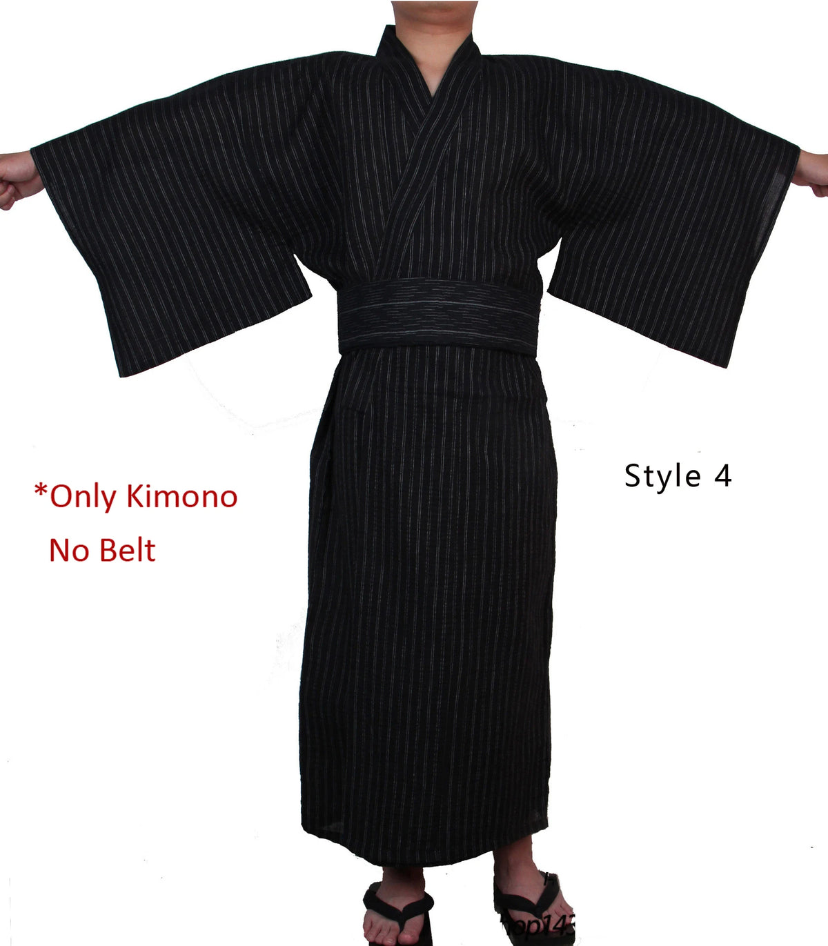 Japanese Traditional Samurai Kimono For Men Yukata Bathing Robe Hekoobi Loose Style Sauna Wear Homewear Belt Long Gown Cotton