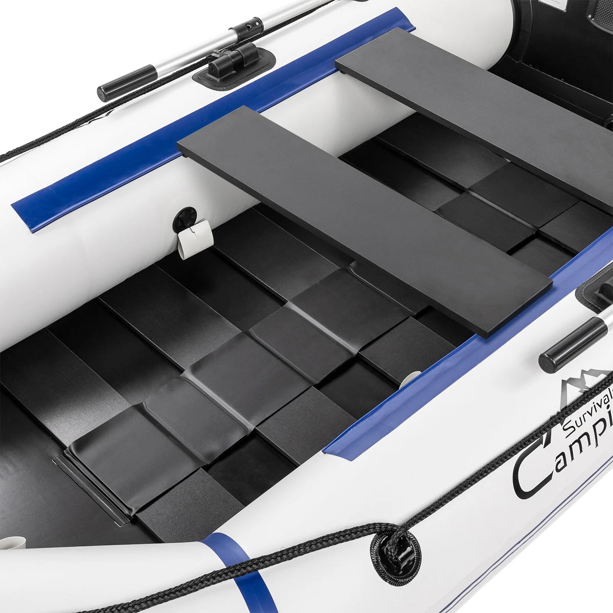 10ft Inflatable Kayak – 330kg Heavy Duty PVC Raft with 2 Air Chambers, Hard Deck & Paddle Locks, for Fishing, Camping, Lake, River, Coastal – Includes Pump, Oars, Carry Bag(Not supported in remote areas)
