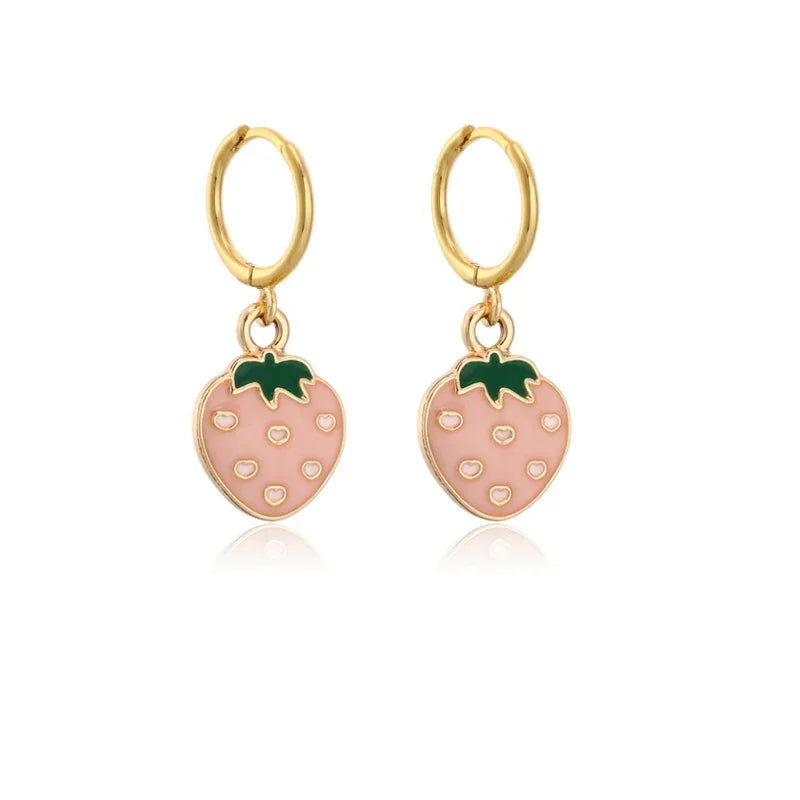 Papaya Enamel Fruit Pendant Dangle Earrings Summer Collection  INS Personality Creative Fruit Charm Earrings Jewelry Gift 2025