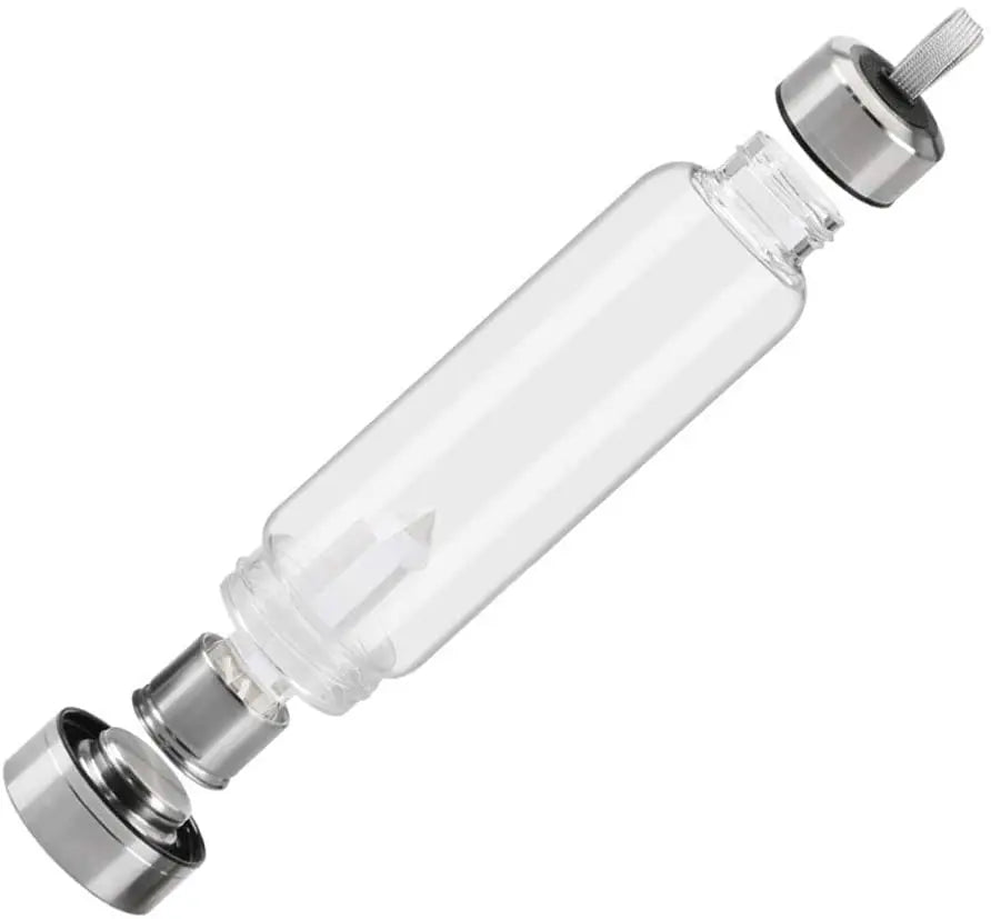 Crystal Water Bottle Gem Water Bottle Crystal Glass Water Energy Bottle Wellness Gem Water Bottle With Removable Natural Center