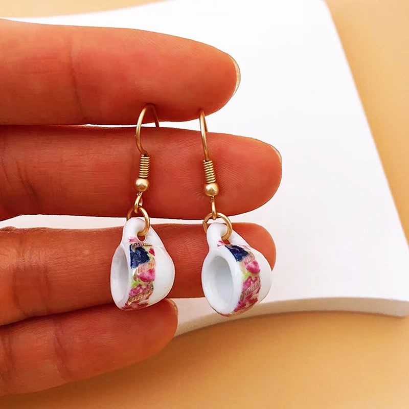 A Cup of Nostalgia for Your Ears – Vintage Handmade Ceramic Teacup Earrings That Steep Style