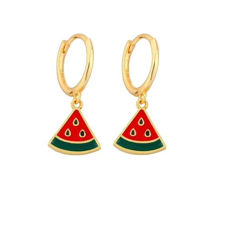 Papaya Enamel Fruit Pendant Dangle Earrings Summer Collection  INS Personality Creative Fruit Charm Earrings Jewelry Gift 2025