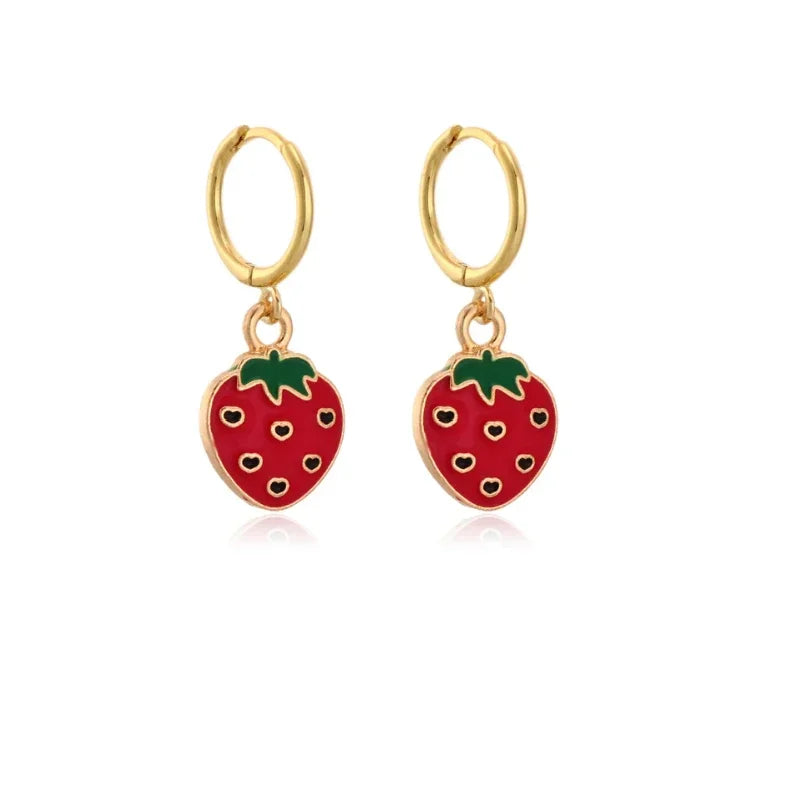 Papaya Enamel Fruit Pendant Dangle Earrings Summer Collection  INS Personality Creative Fruit Charm Earrings Jewelry Gift 2025