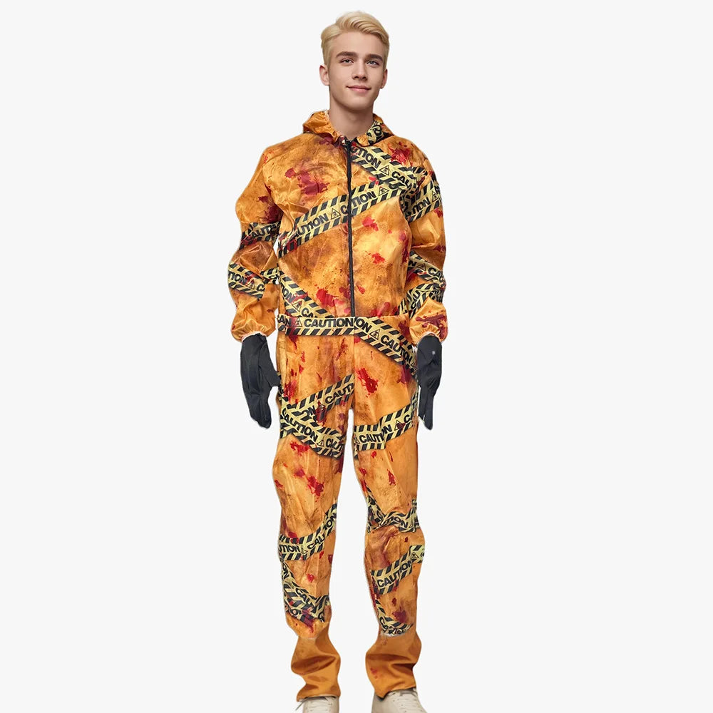 Childs Biohazard Zombie Halloween Fancy Dress Costume - front view