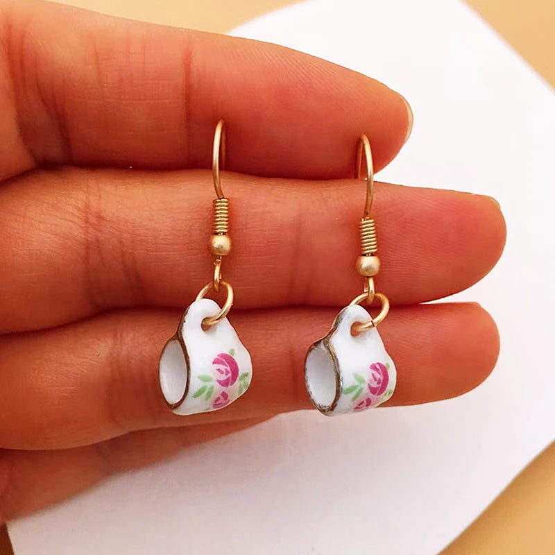 A Cup of Nostalgia for Your Ears – Vintage Handmade Ceramic Teacup Earrings That Steep Style
