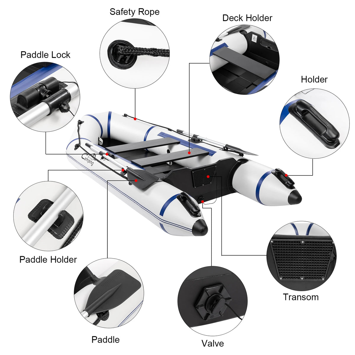 10ft Inflatable Kayak – 330kg Heavy Duty PVC Raft with 2 Air Chambers, Hard Deck & Paddle Locks, for Fishing, Camping, Lake, River, Coastal – Includes Pump, Oars, Carry Bag(Not supported in remote areas)