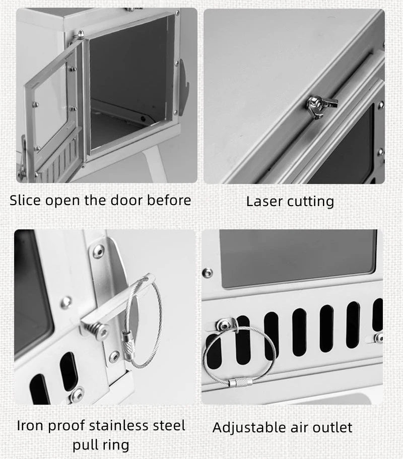 Portable Camping Tent Stove Ultralight Stainless Steel Foldable Wood Burner Stove with Glass WindowsTent Heaters for Outdoor