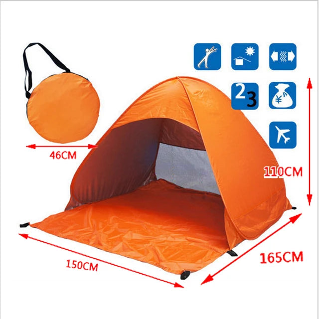 Hot Sale Quick Automatic Beach Tent Outdoor Beach Shade Sun Shelter Tent UPF50+ Portable Beach Canopy For Camping Fishing