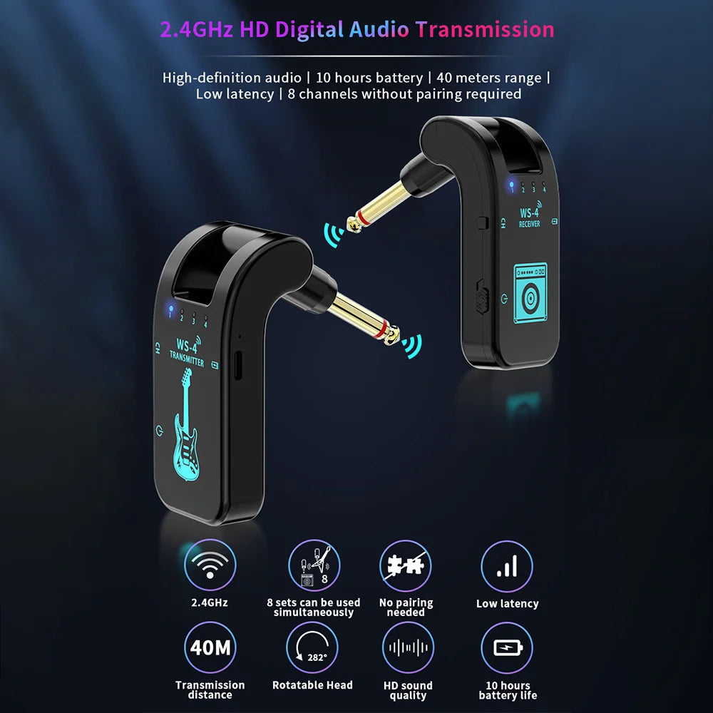 2.4 GHz Wireless Guitar Set – Studio-Grade Clarity, Limitless Movement