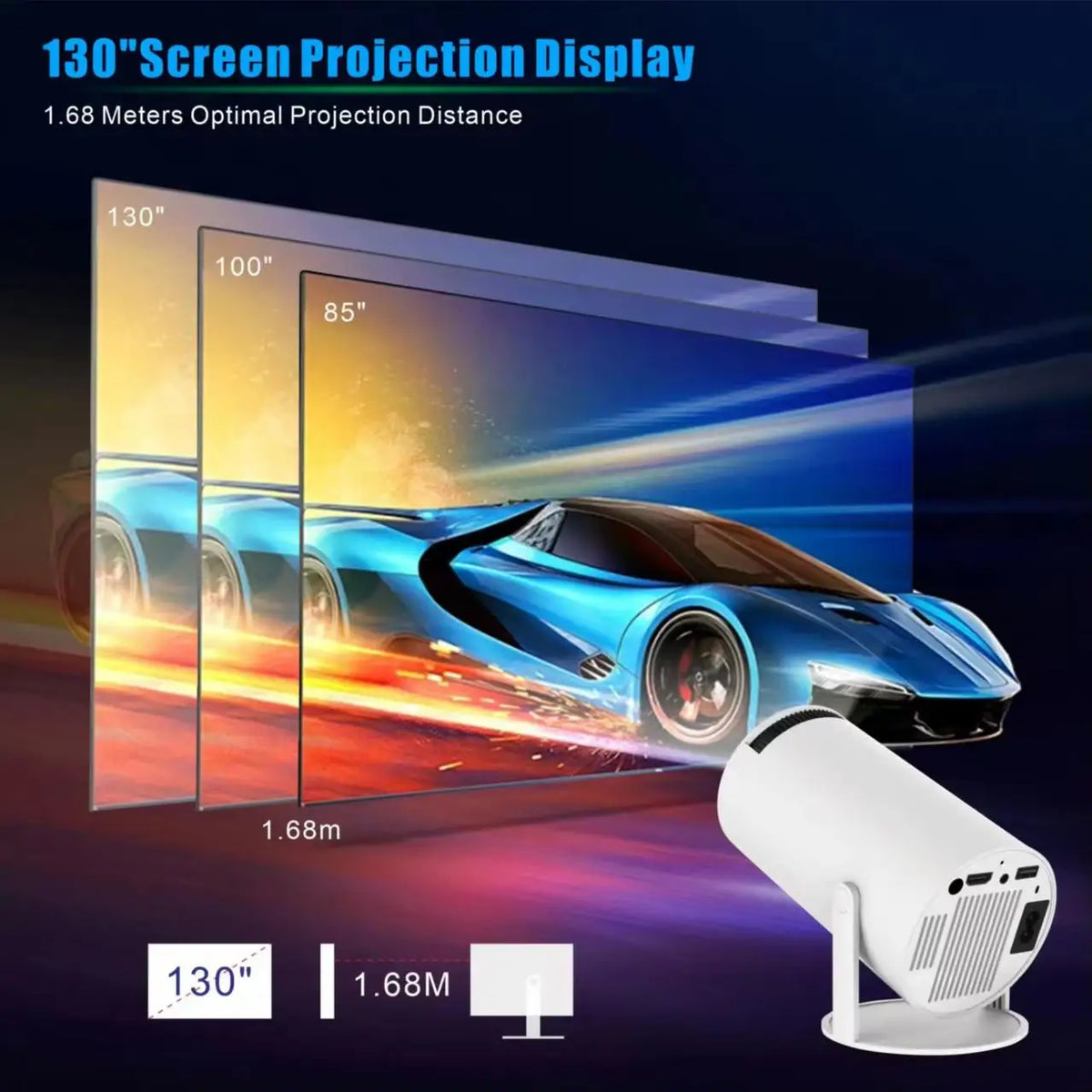 Mini HY300 Portable Projector Android 11 720P 4K Home Outdoor Cinema