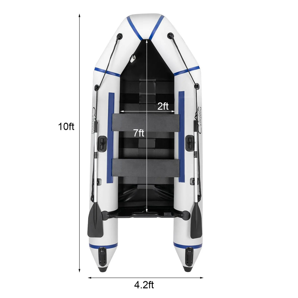 10ft Inflatable Kayak – 330kg Heavy Duty PVC Raft with 2 Air Chambers, Hard Deck & Paddle Locks, for Fishing, Camping, Lake, River, Coastal – Includes Pump, Oars, Carry Bag(Not supported in remote areas)