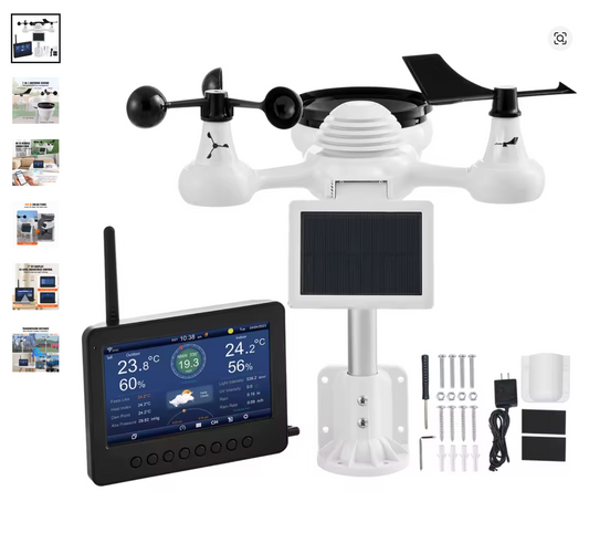 Master the Skies from Your Living Room – VEVOR 7-in-1 Wi-Fi Weather Station with Solar Outdoor Sensor & Colour Display