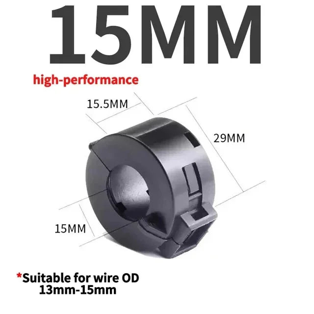 20/100 PCS Black Snap Magnetic Ring Ferrite Filter For Cable Shield EMC Inner Diameter 3.5MM 5/7/9/11/13/15MM Degaussing Filter