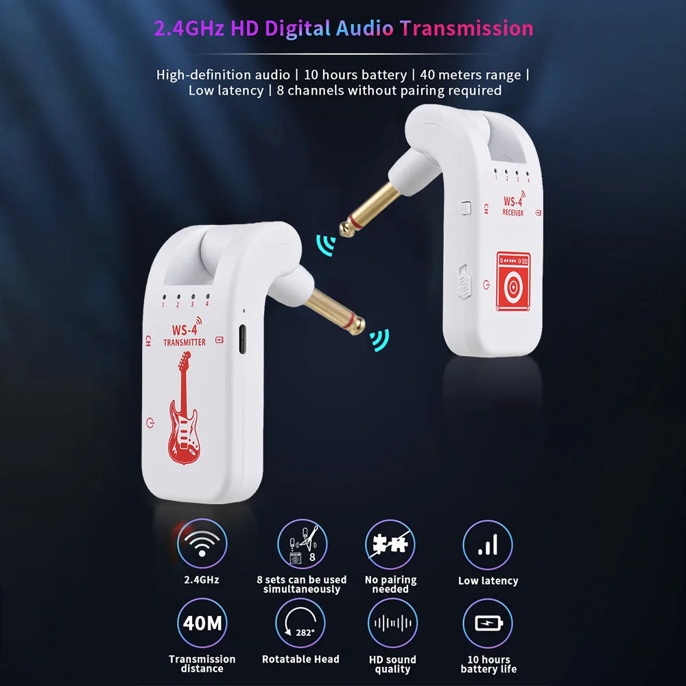 2.4 GHz Wireless Guitar Set – Studio-Grade Clarity, Limitless Movement