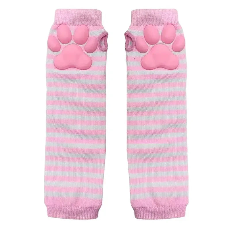 Punk Gothic Gloves Cute Cat Paw Fingerless Mittens Winter Warmer Arm Sleeve Girl Y2K Clothes Women Anime Cosplay Gloves
