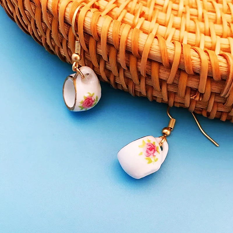 A Cup of Nostalgia for Your Ears – Vintage Handmade Ceramic Teacup Earrings That Steep Style