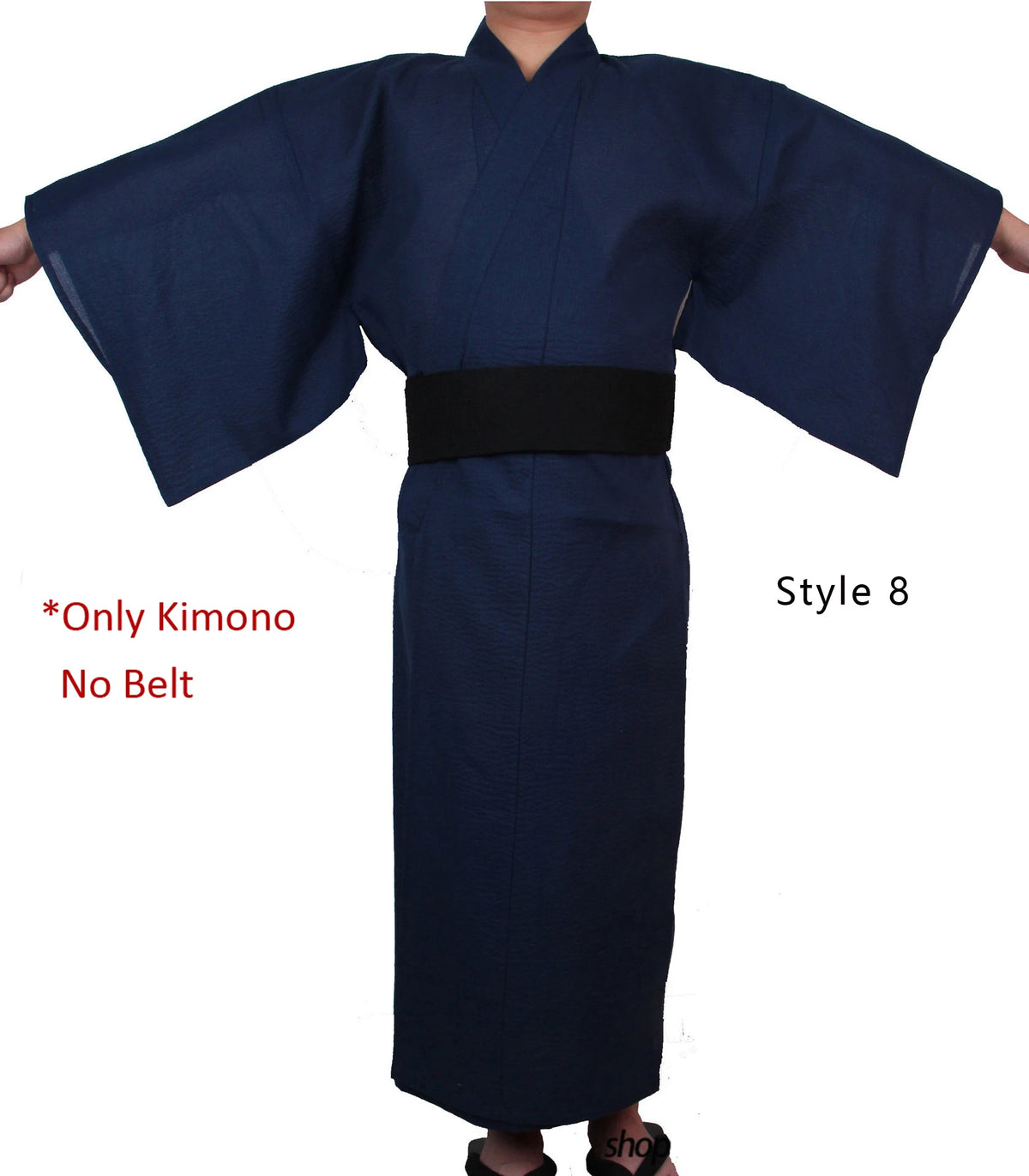 Japanese Traditional Samurai Kimono For Men Yukata Bathing Robe Hekoobi Loose Style Sauna Wear Homewear Belt Long Gown Cotton