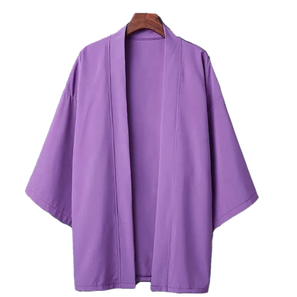 Black Samurai Clothing Japanese Style Cosplay Kimonos Shirt Traditional Haori for Women Men Harajuku Fashion Cardigan Yukata