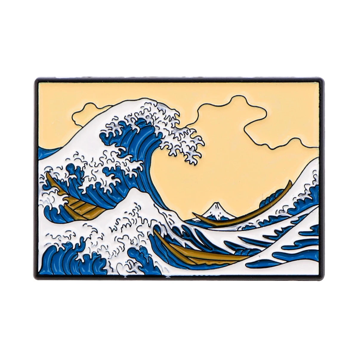 Japanese Waves Enamel Pin Painting Brooch Pines Lapel Pins Badge on Backpack Clothing Accessories Art Vintage Jewelry Gifts