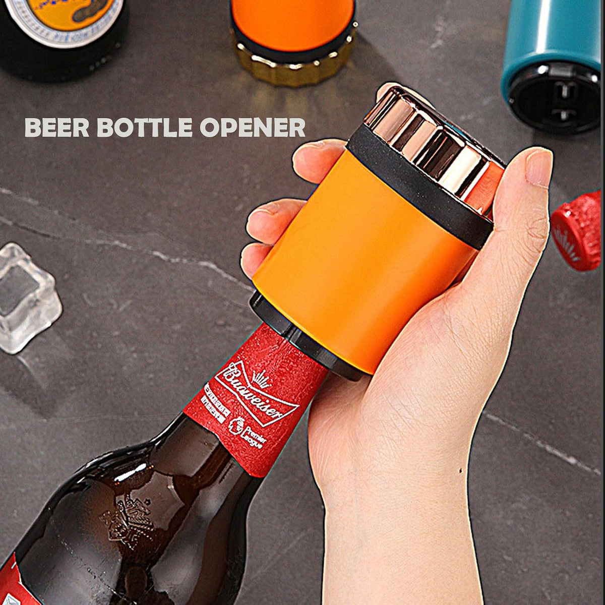 Push down Bottle Opener,Magnetic Bottle Openers,Beer Bottle Openers for Men Automatic Bottle Opener,Beer Bottle Cap Opener Tool,Kitchen Gadgets Novelty Unique Gifts for Men