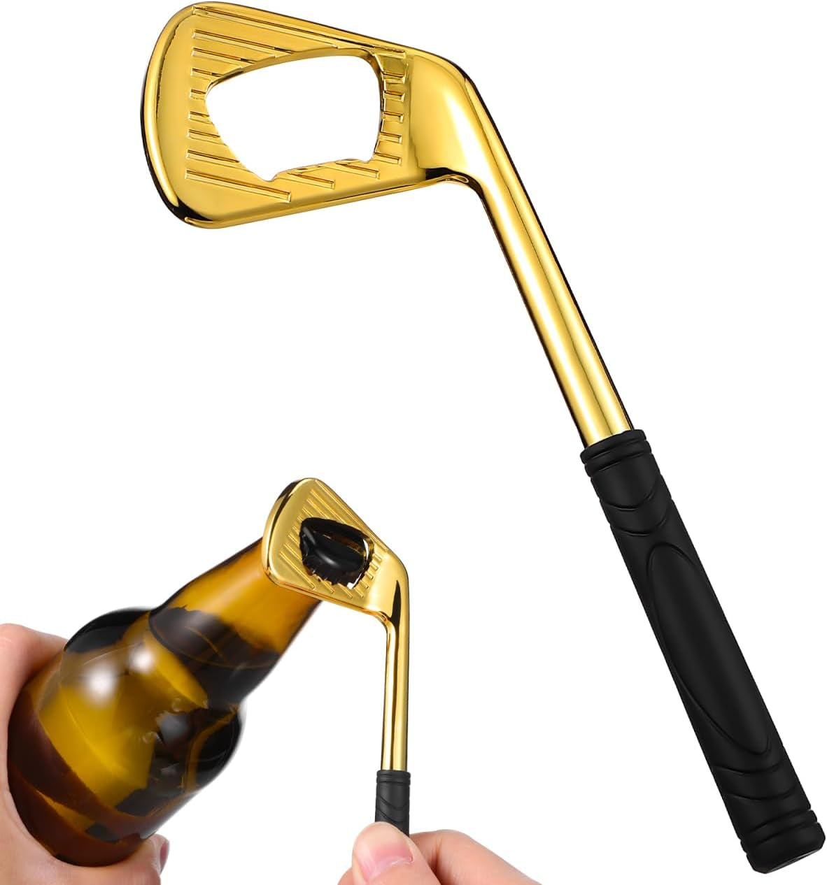 Golf Club Bottle Opener Sports Theme Gold Soda Bottle Opener Copper Beverages Open Tool Unique Beer Caps Open Supply for Golf Lover Favor Sport Theme Party Kitchen Gadget, Box Packaging