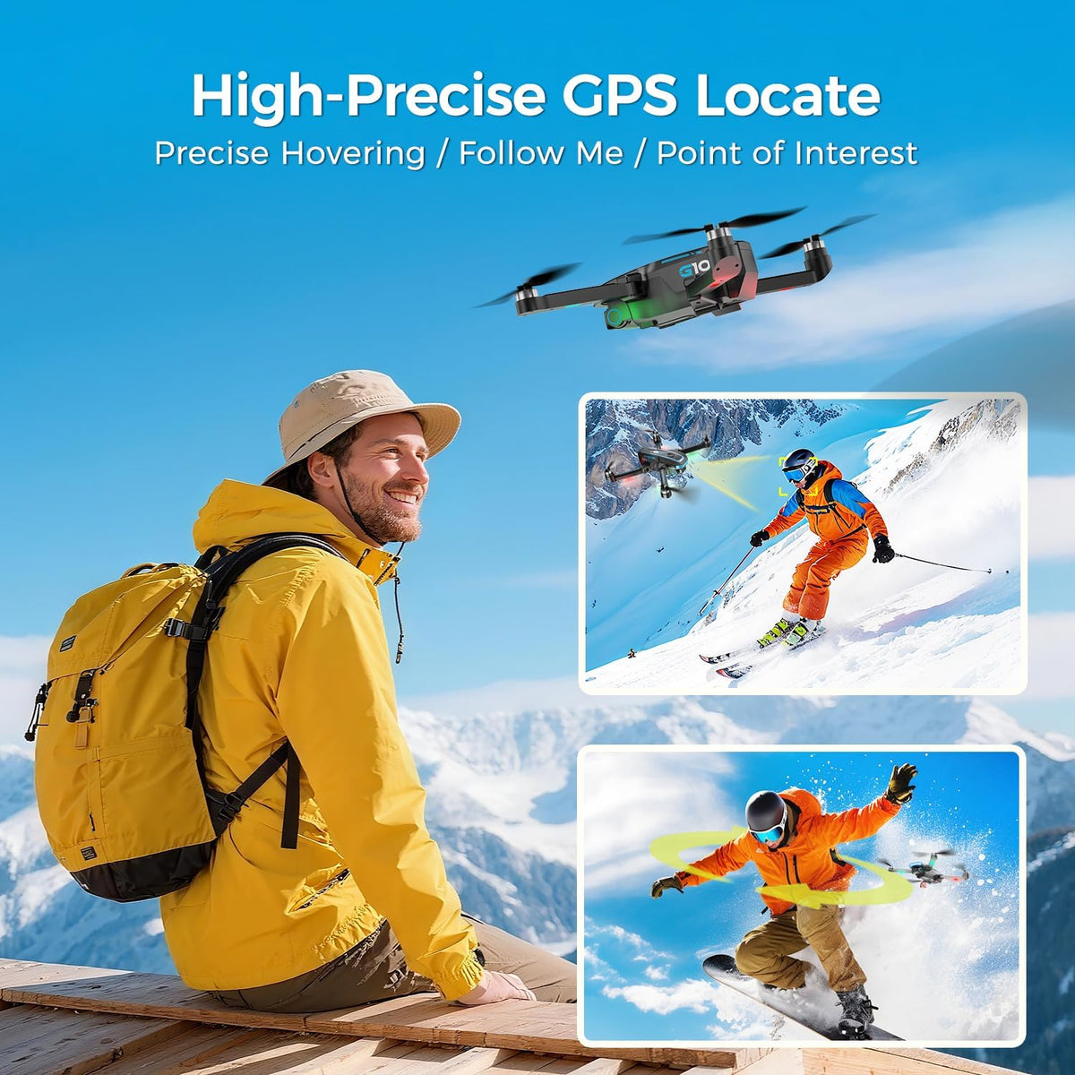 G10 GPS Drones with Els 4K HD Camera Professional for Adults,4.5 Inch Screen on Controller,Auto Return,45 Mins Flight Time,Brushless Motor,Follow Me Mode,5G Transmission,Christmas Toy Gifls,Under 249G