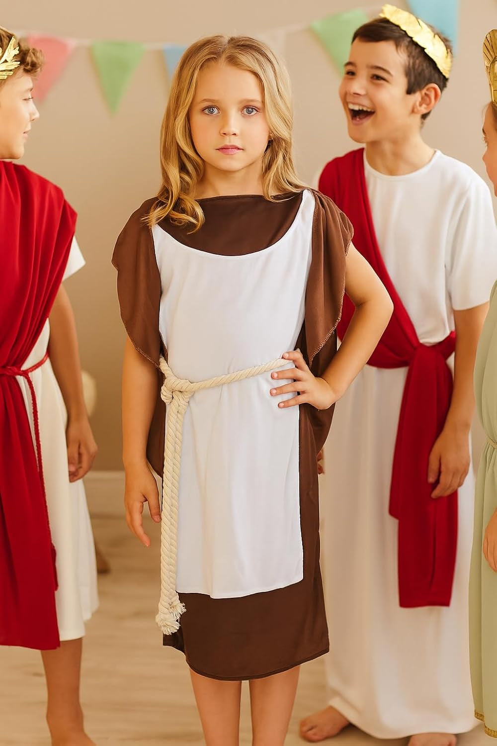 Children’S Viking Girl Anglo Saxon Iron Age Fancy Dress Costume Historical Outfit for Kids
