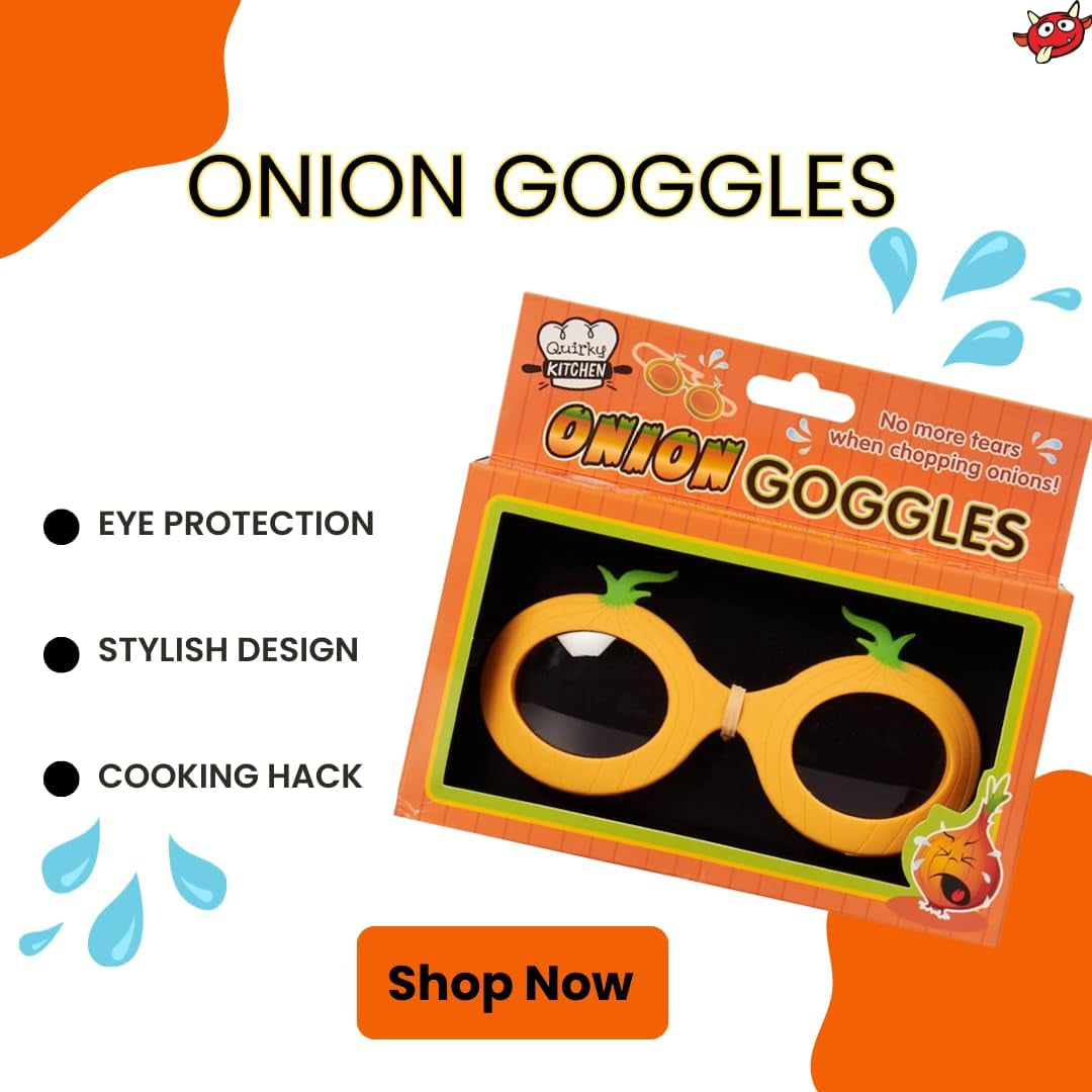 Onion Goggles | Funny Secret Santa Gifts for Women | Useful Gift for Chefs | Adjustable Strap | Cooking Gadget for Him Novelty Kitchen