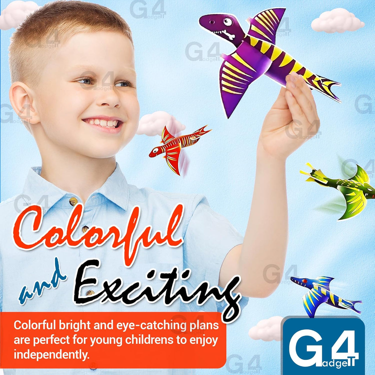 Pack of 12 Dinosaur Flying Glider Planes Kids Gift-Party Loot Bag Stocking Fillers Fun