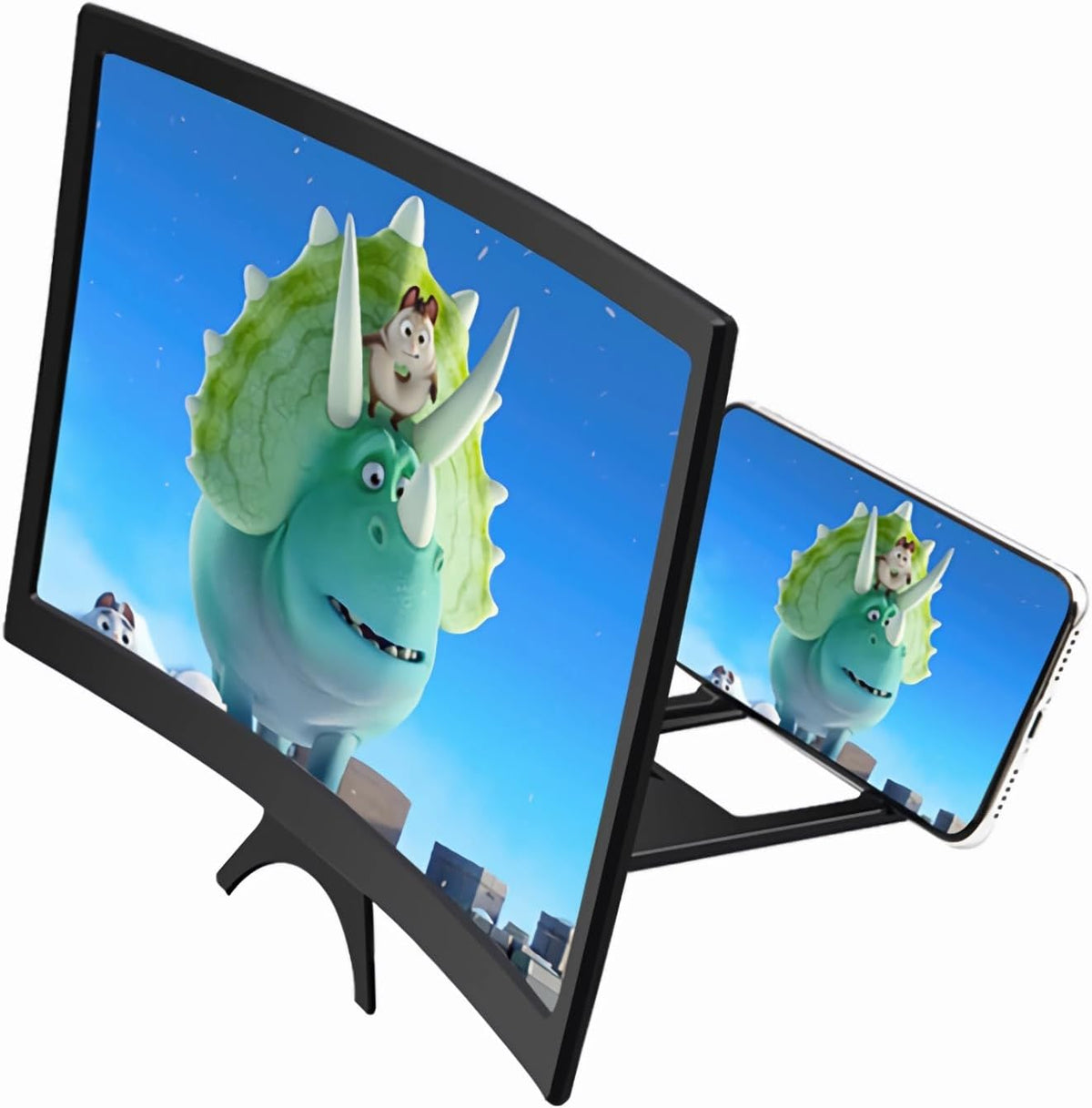 Mobile Phone Screen Magnifier 14 Inch Large on Stand, HD 3D Curved Foldable Mobile Phone Projector Screen TV Magnifier Video Amplifier for Gaming Enlarger, Cool Gadgets for Gifts