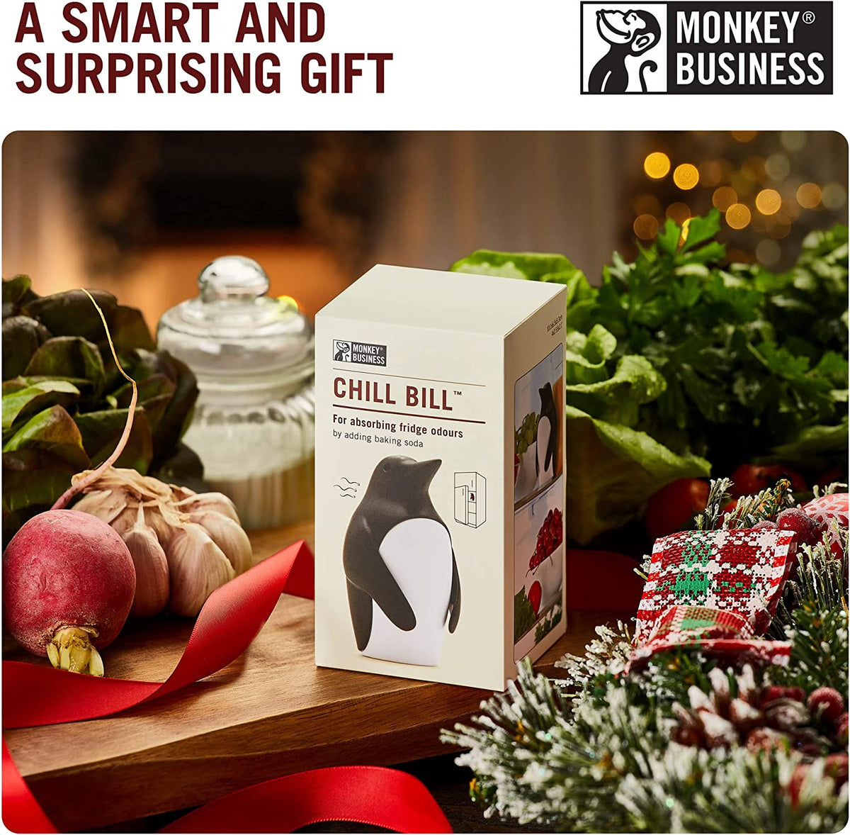Chill Bill Refrigerator Deodorizer, Baking Soda Holder for Refrigerator, Cute Fridge Deodorizer, Refrigerator Odor Eliminator