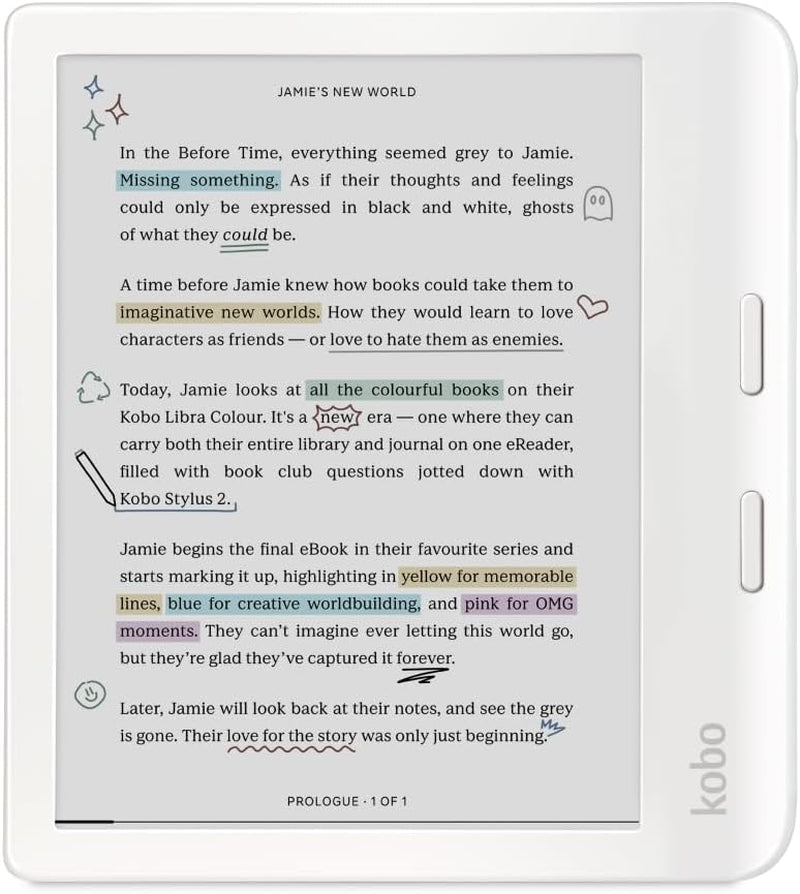 Libra Colour Ereader, 7” Colour E Ink, Waterproof, White