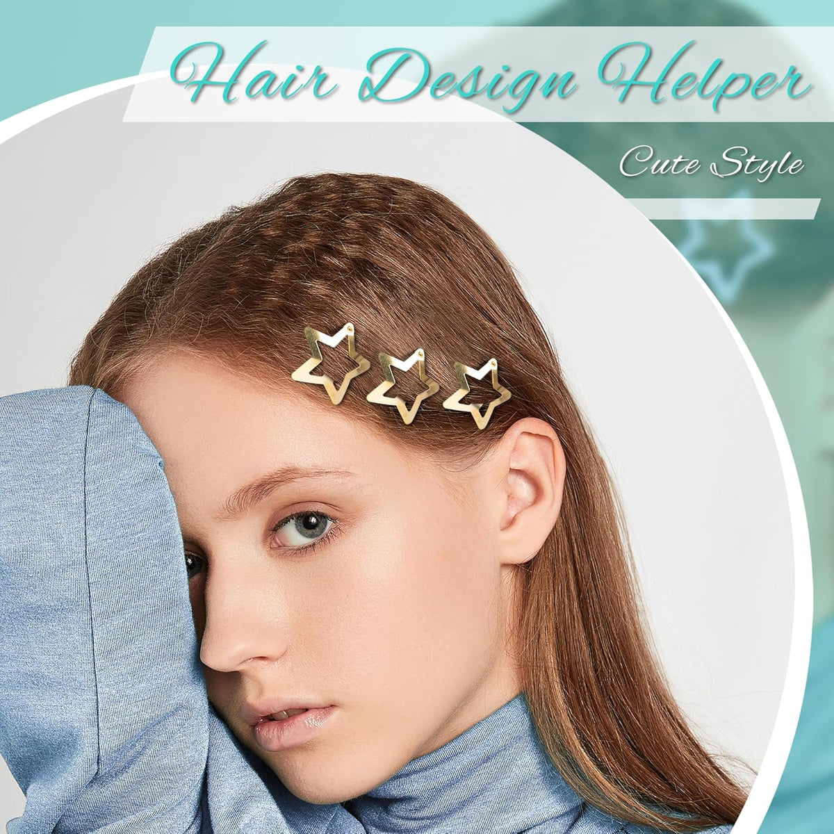 Star Hair Clips, 30 Pcs Metal Gold Y2K Accessories, 1.2 Inch Hollow Star Snap Hair Clips Vintage Punk for Women Girls (Gold)