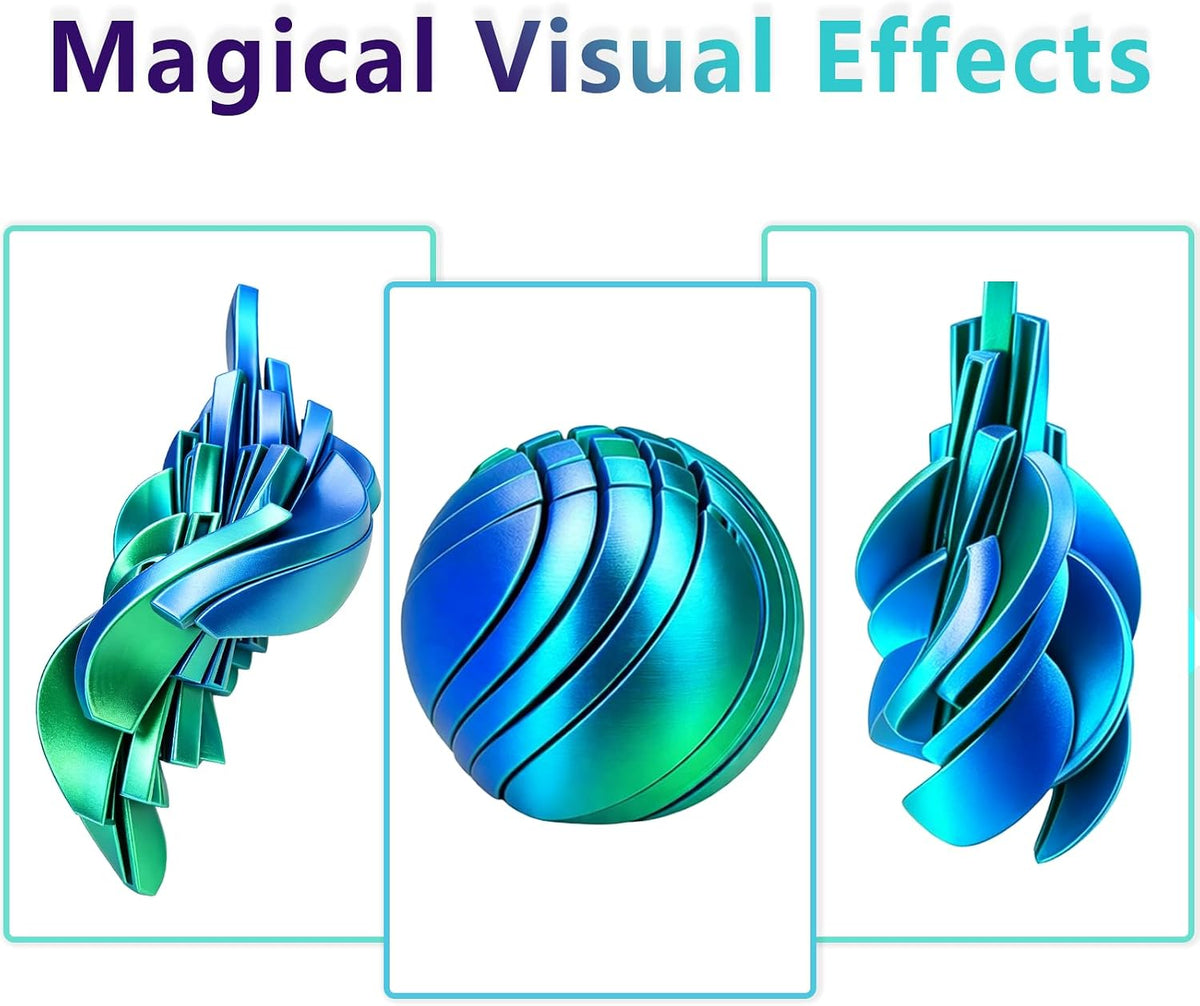 3D Printed Fidget Ball, Morphslime Liquid-Like Stress Relief Ball, Sensory Fidget Toy with Flowing Effect, Stress Relief Toy for Work, Home & Travel, Cool Gadget Gift for Kids Teens Ad (Green)