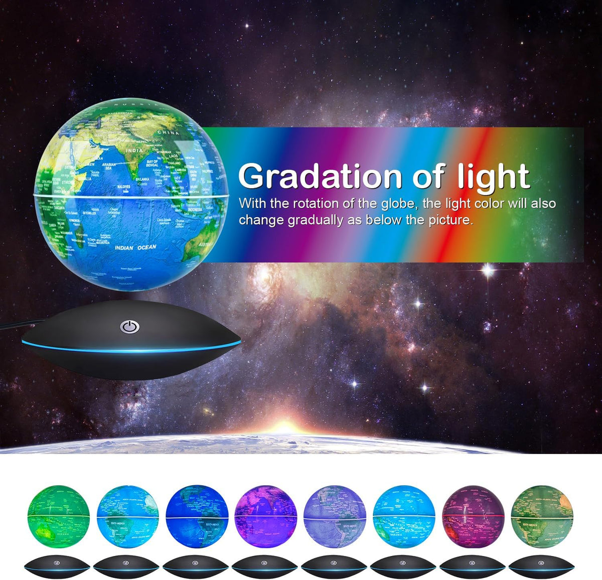 Magnetic Levitation Floating Globe, Rotating World Globe