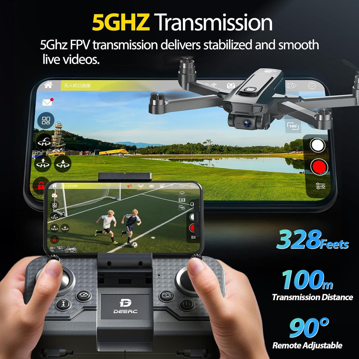 D25 Drone with 1080P HD Camera for Kids Adults with 5G Transmission