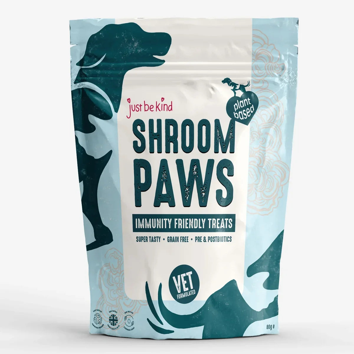Just Be Kind Shroom Paws Natural Dog Treats 80g